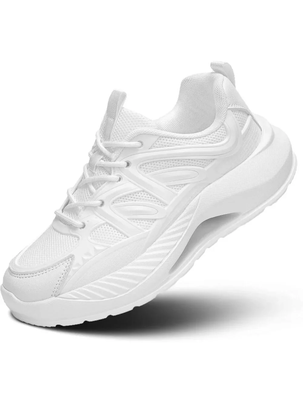 Women's White Mesh Walking Running Tennis Shoes Lightweight Soft Sneakers Causal